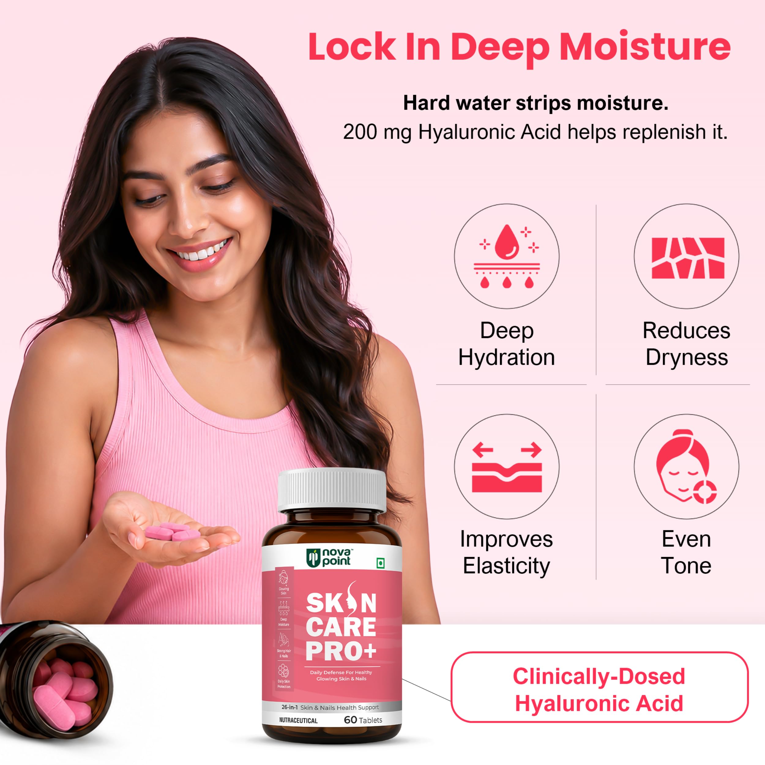 Reduced L Glutathione for Skin Whitening with NAC, Hyaluronic Acid & Vit C — Amazon image 4