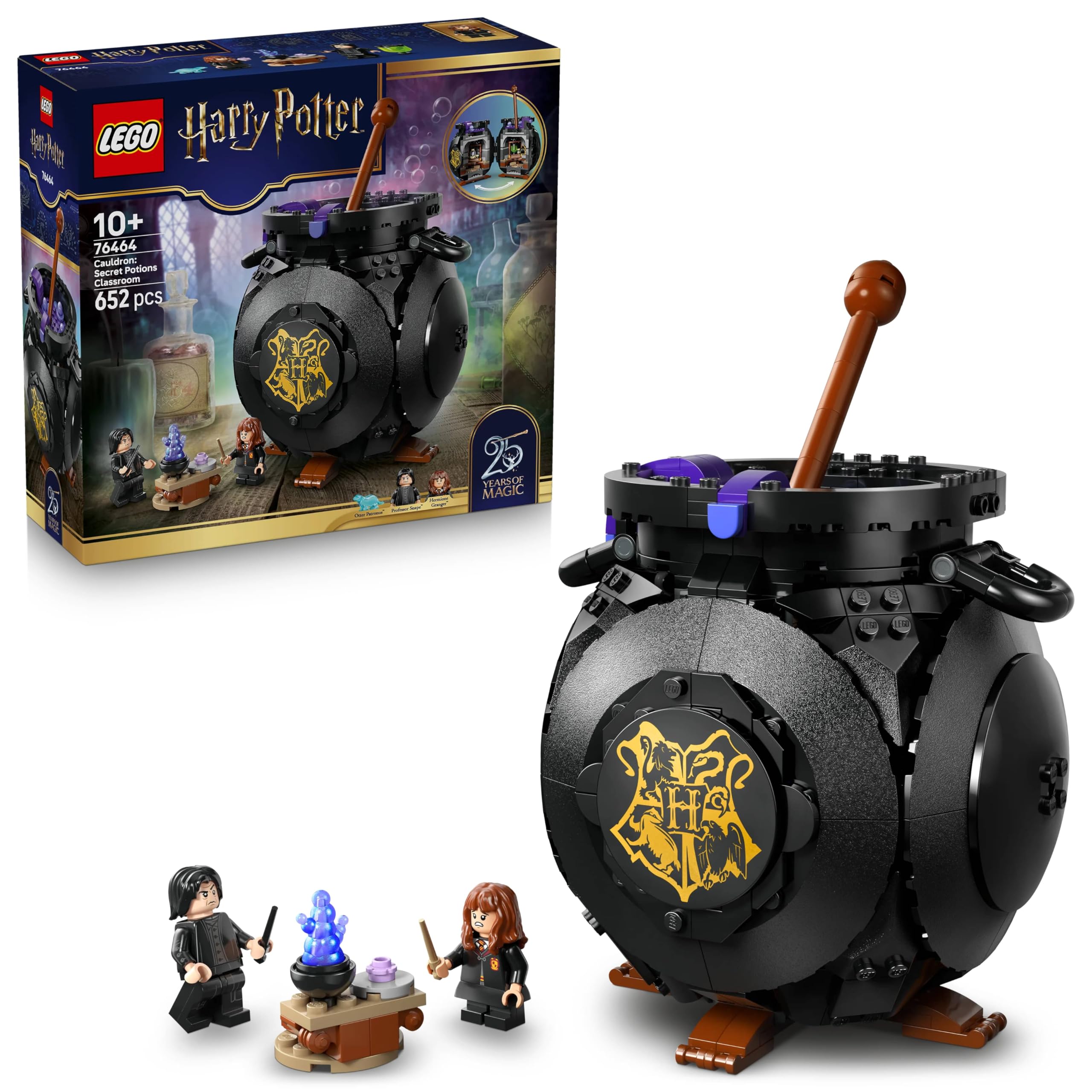 LEGO Harry Potter Kazan: Gizli İksir Sınıfı 76464-10 Yaş ve Üzeri Çocuklar için Asa Aksesuarlı Snape ve Hermoine Granger Minifigürleri İçeren Yaratıcı Oyuncak Yapım Seti, Hediye Fikri (652 Parça)