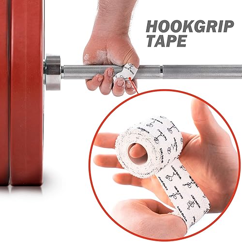 Miniatura 2 de WARM BODY COLD MIND Cinta de pulgar de levantamiento de pesas de 1.85 pulgadas, cinta de agarre de gancho para levantamiento de pesas, entrenamiento