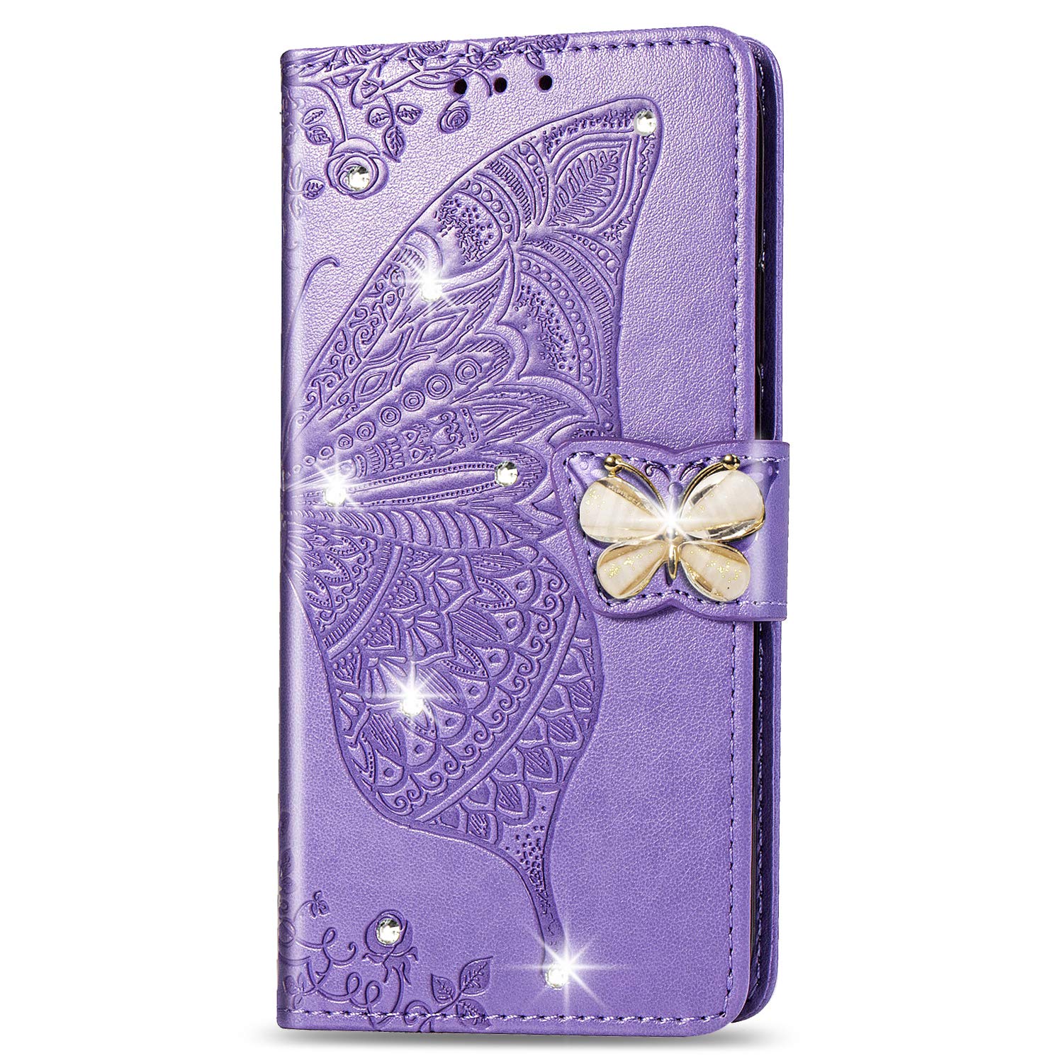 Xiaomi Mi Note 10 Lite 3D Butterfly Flower Wallet Case,ZYZX
