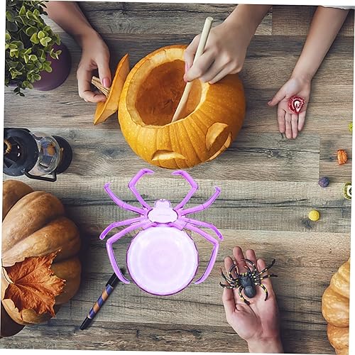 Miniatura 7 de Alipis Plato de araña, bandeja de servir en forma de araña de Halloween, plato de frutas de plástico, bandeja decorativa de postre para decoración