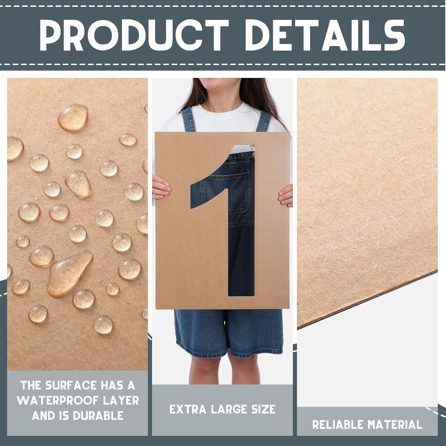 Briwooody Large Number Stencil 0-9 Numbers Pavement Templates Reusable Number Kit Set Large Letter Stencils for Cake Parking Lot and Equipment Spray Painting