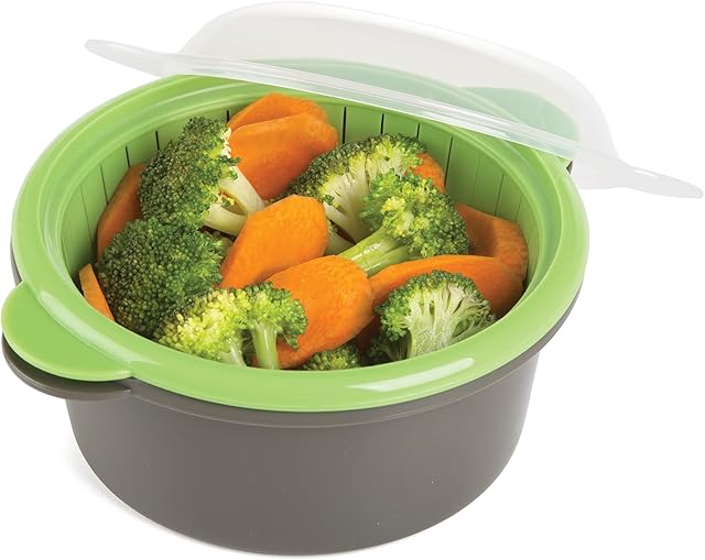 Progressive International PS-47GY Microwave Mini Steamer, Plastic, Gray