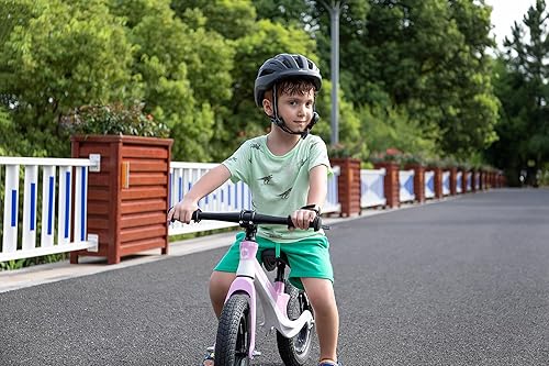 Miniatura 7 de CXWXC Bicicleta de equilibrio de 12 pulgadas para niños de 24 meses a 5 años, bicicleta de equilibrio para niños con reposapiés, bicicleta de