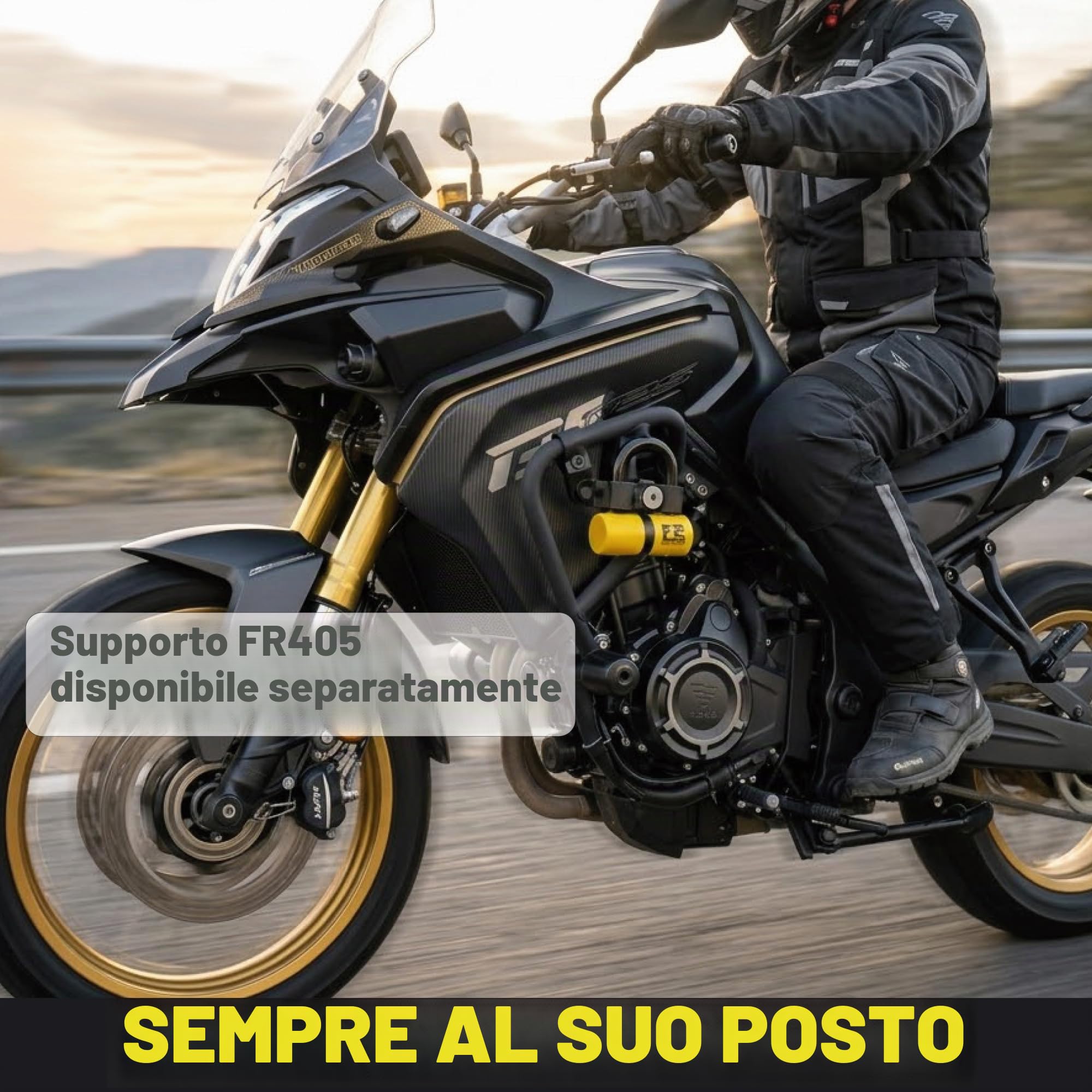 FR SECURITE FR50 Bloccadisco Moto Mini U Omologato SRA, Arco ø18mm in Acciaio Cementato, Doppia Chiusura, Serratura ad Alta Sicurezza Antiscasso, Cavo Promemoria, Lucchetto Antifurto per Moto Scooter