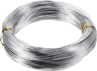 TecUnite Aluminum Craft Wire for Sculpting Bendable Metal Beading Wire for DIY Jewelry Making (1 Roll,Silver,100 m x 0.8 mm)