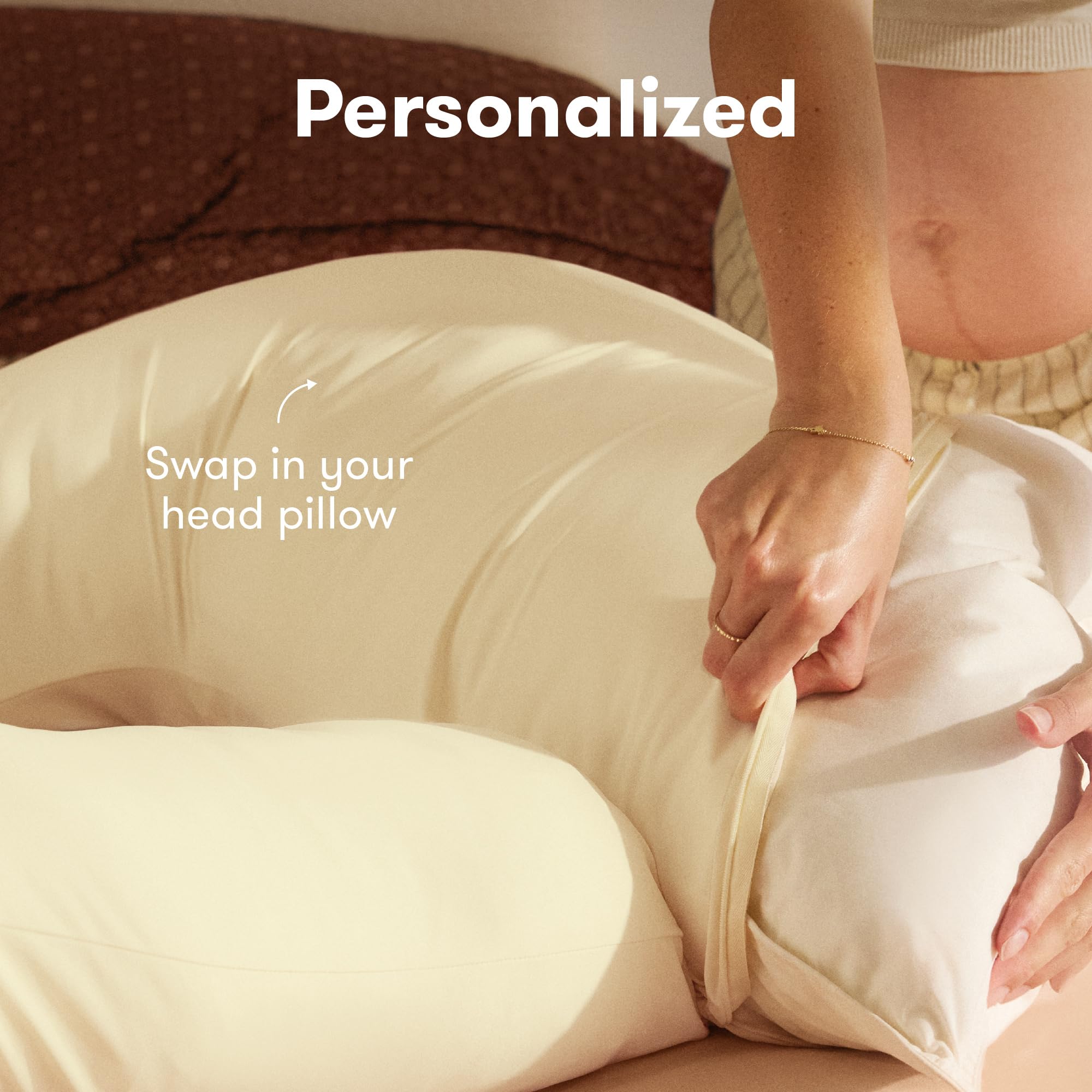 Frida Mom Full Body Support Pregnancy Pillow, Cooling Pregnancy Pillow, Wraps Around for All Over Support, Extended Length to Support from Head to Toe, Easy to Clean, Compact Storage Bag, Ivory - 4