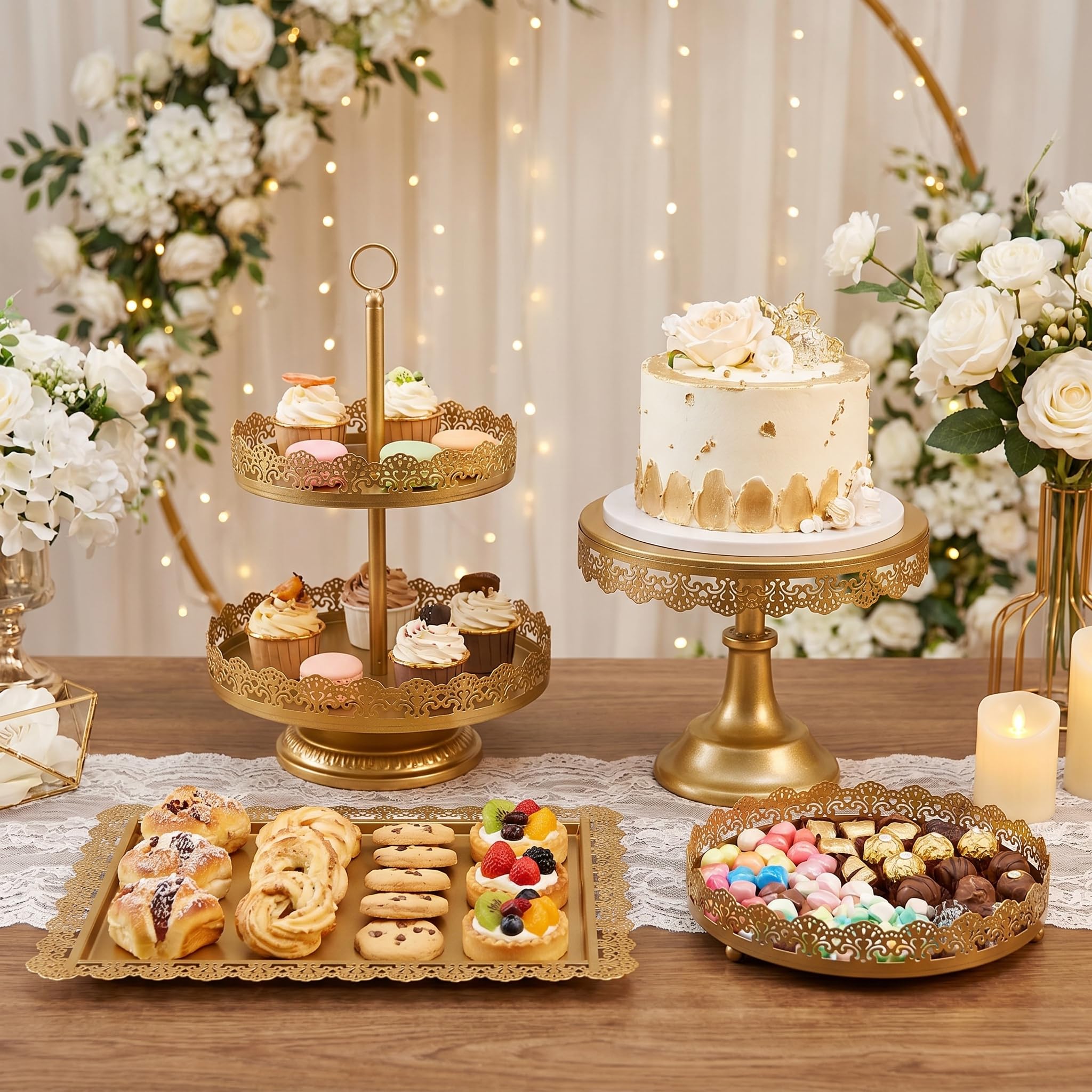 Amazon.com: TOPZEA Set of 4 Cake Stands, Metal Cupcake Holder