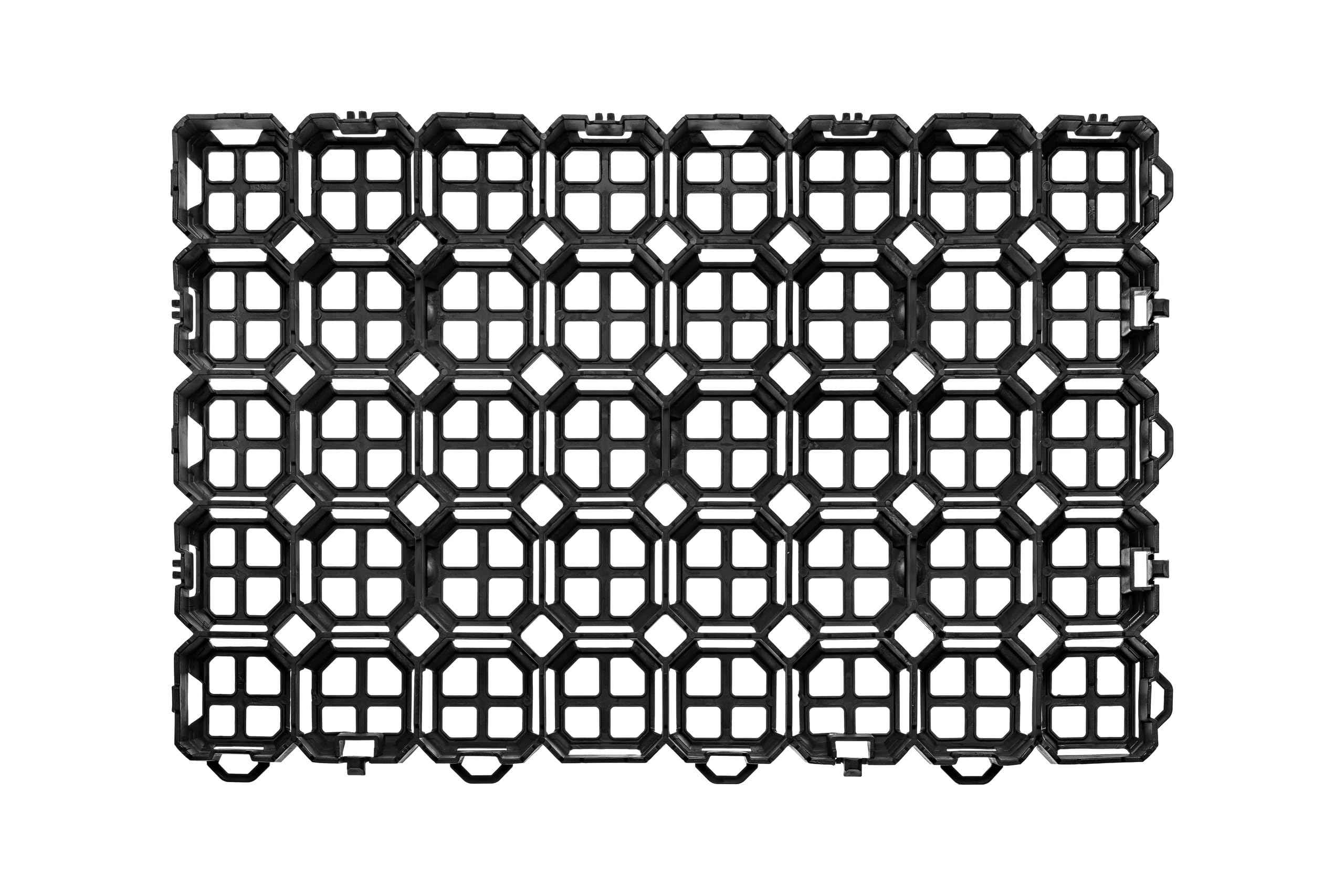 Active Soul – 10x Rasengitter Kunststoff – befahrbare Rasengitterplatten – schwarz – Bodenwaben – 60x40cm – Rasenschutzgitter – Kiesgitter (10)