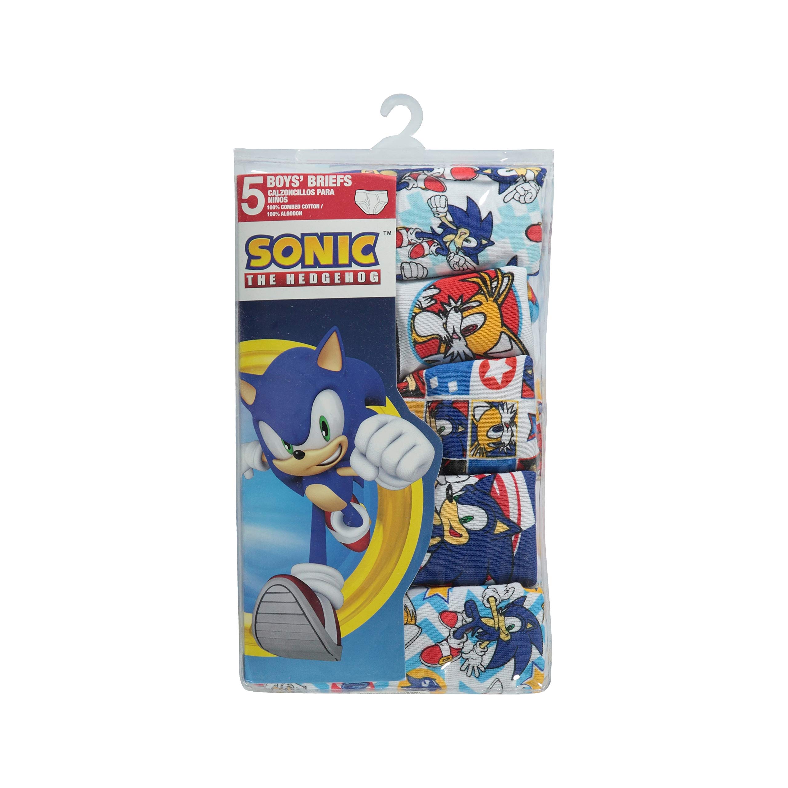 SONIC THE HEDGEHOG Boys' Little Boxer, 5 Lettere Sonic, Sonic 5 PK Lettera, 4