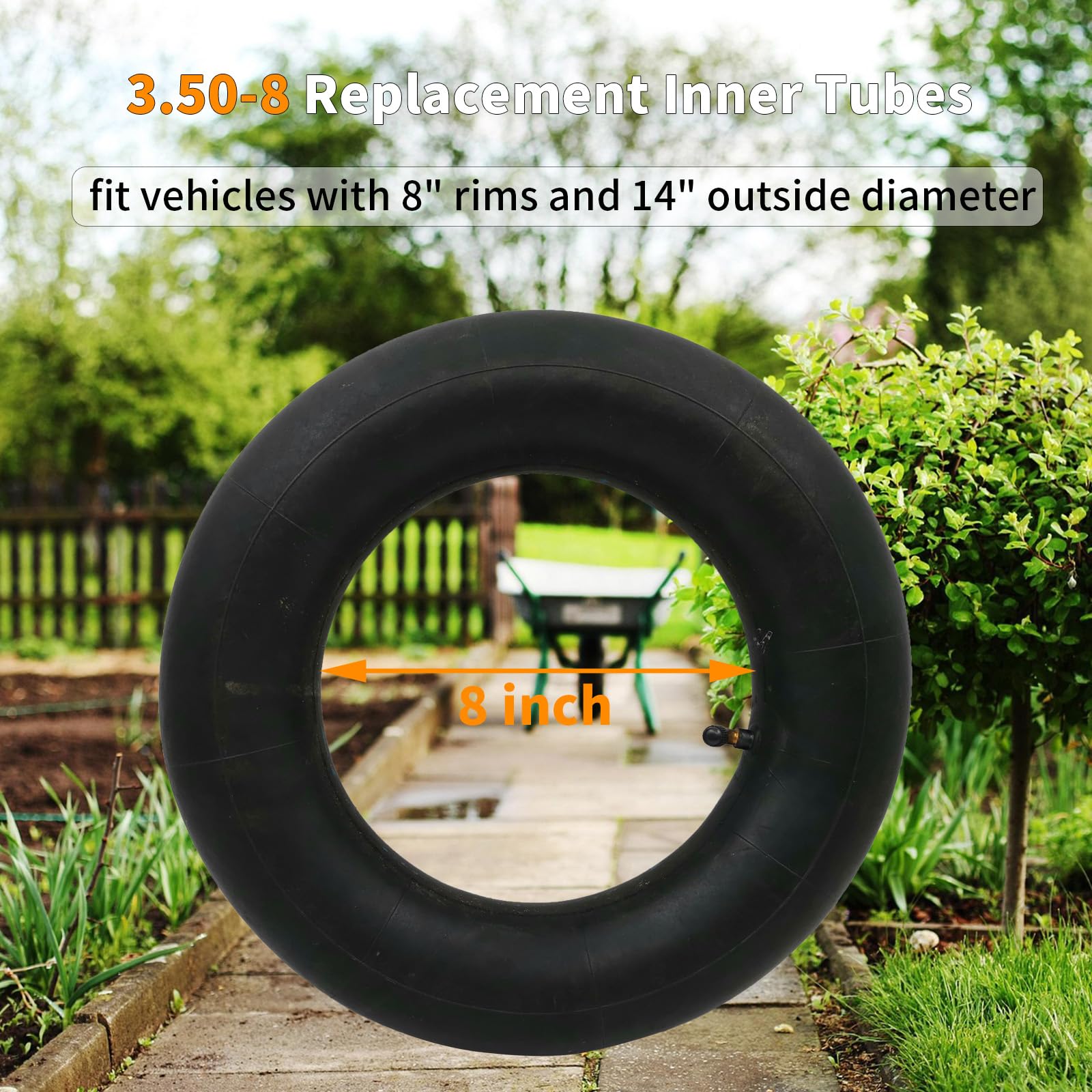 2x 3.50-8 Schlauch Mit TR87 Ventil - Für Schubkarren & Rasenmäher