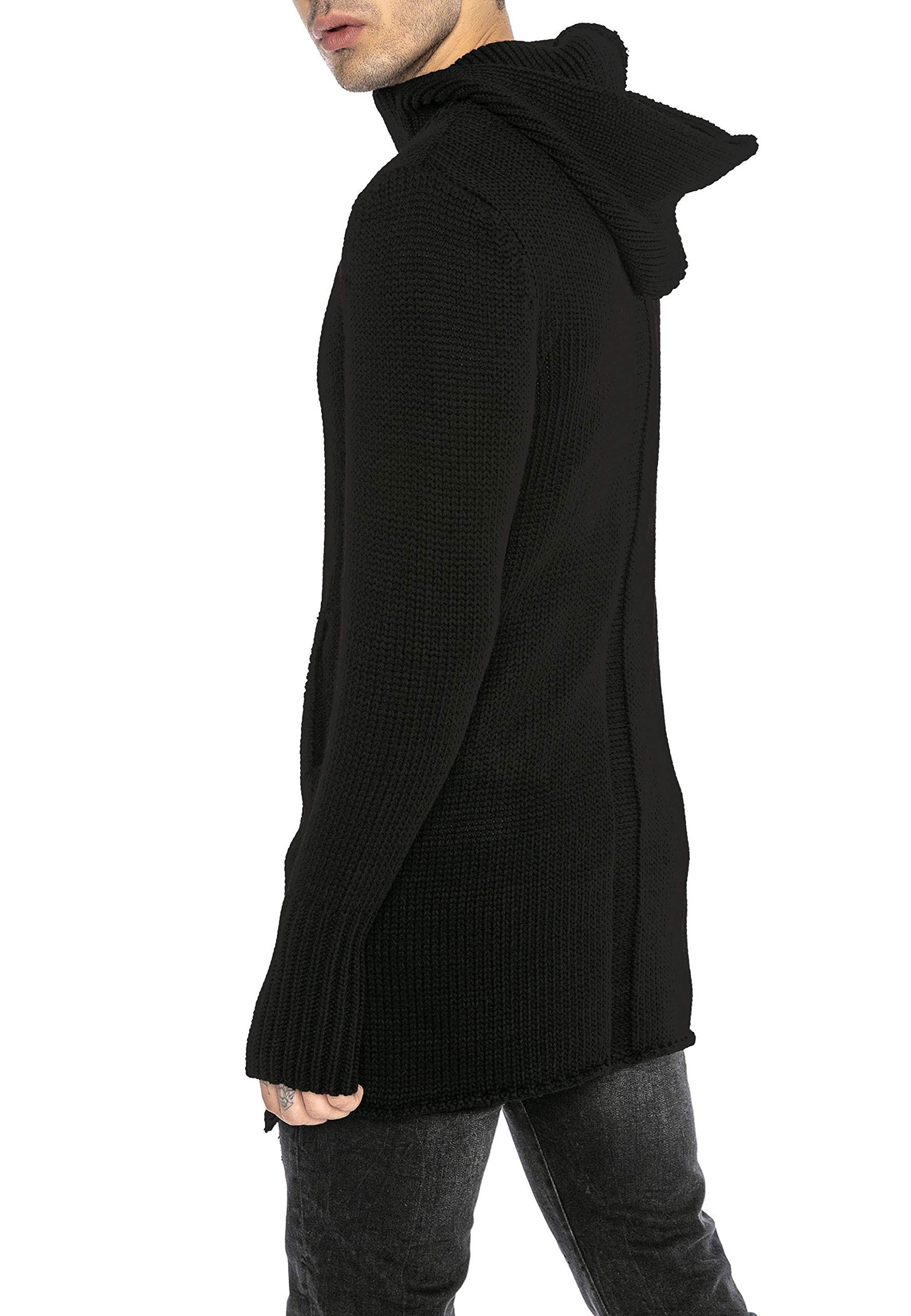 RED BRIDGE Cardigan da Uomo Giacca Lunga con Cappuccio Cappotto in Cotone