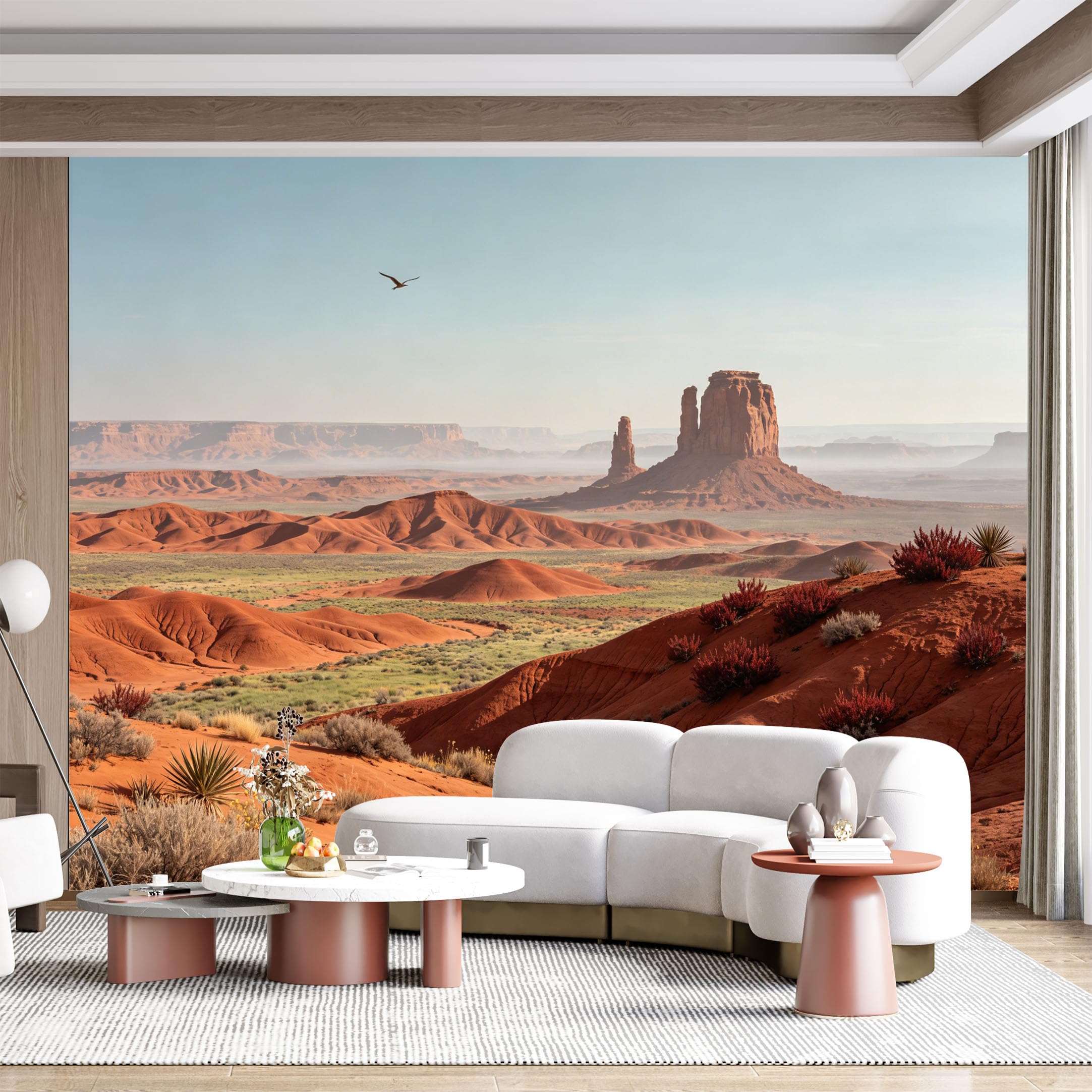 Custom Size Wall Mural Arid Landscape Desert Butte Western Vista SelfAdhesive Wall Fabric Removable for Home Office Decor
