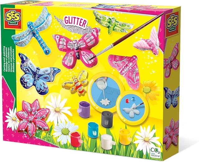 SES Creative 01131 Children's Butterfly Glitter Casting and Painting Set