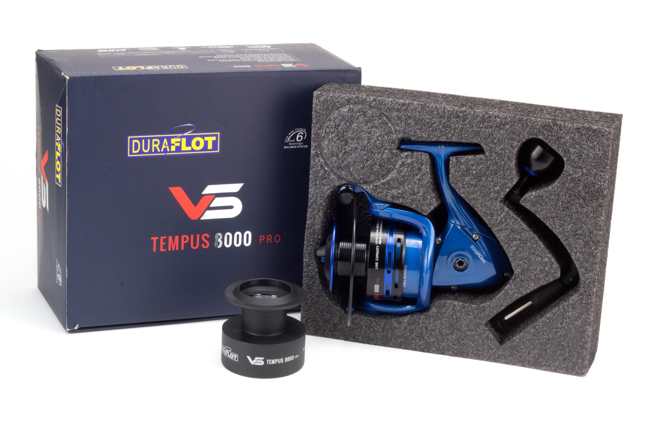 Carrete de Pesca Tempus VS 8000 Pro – Surfcasting, Pesca de Fondo y Mar | 2 Bobinas, 14Kg Freno, 6 Rodamientos, Bobina de Aluminio | Resistente al Agua Salada
