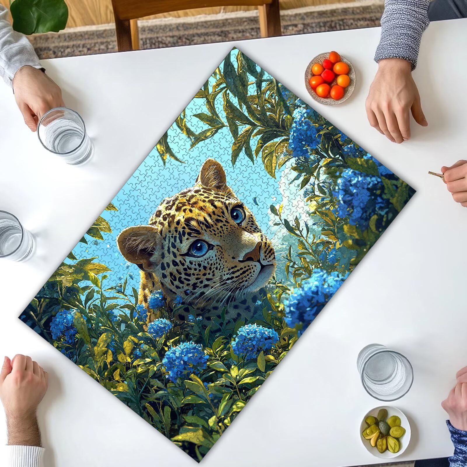 Puzzle 1000 sztuk Leopard, Puzzle ze zwierzętami 1000 sztuk dla dorosłych i nastolatków, drewniane puzzle z wykwintnym opakowaniem, rodzinne gry edukacyjne, dekoracje domu, prezent dla dorosłych-3379