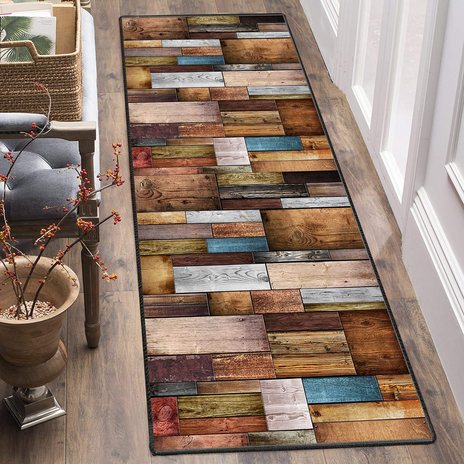 Teppiche Flur 90x180cm, Teppichläufer Meterware, Einfach zu Säubern, Weiche Oberfläche Teppich Flur rutschfest für Wohnzimmer Flur Küche - R-5