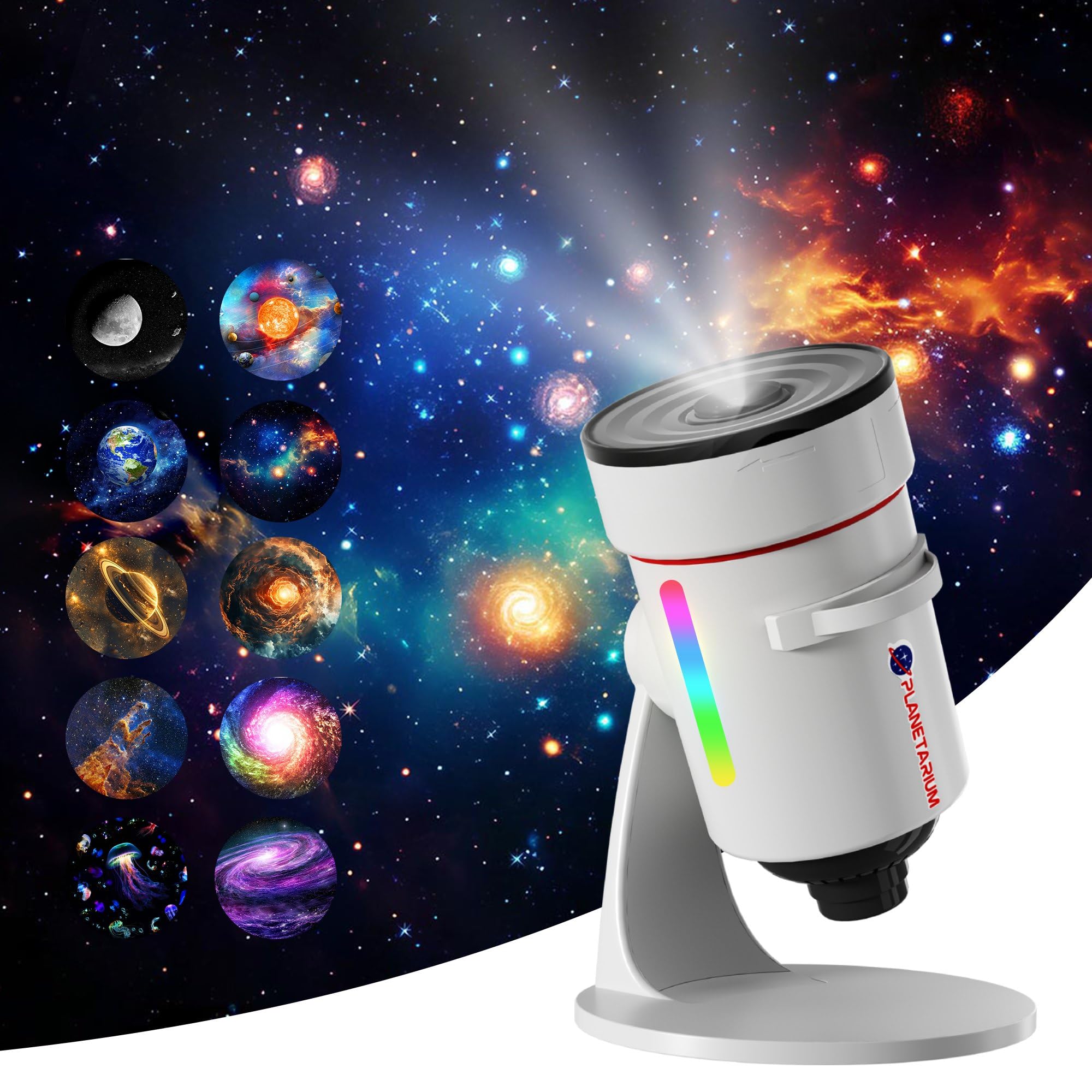 Projecteur Galaxy HD avec 10 Scénarios de Nébuleuses et Minuterie