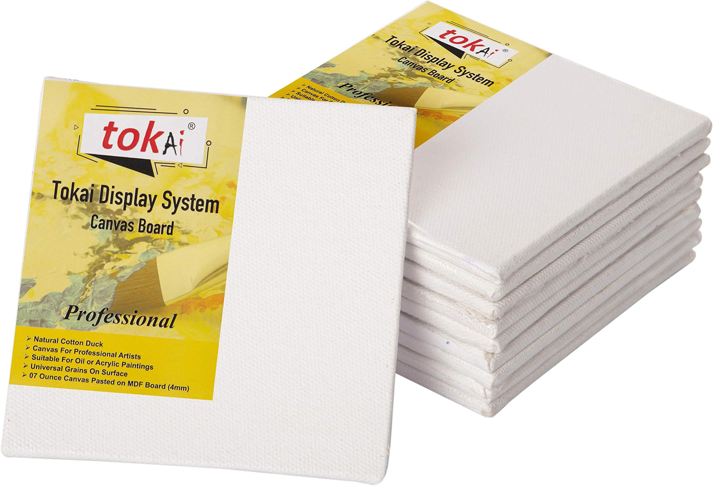 TOKAI Canvas Pasted ON MDF Board Pack of 10(Size 6 X 6 INCH)