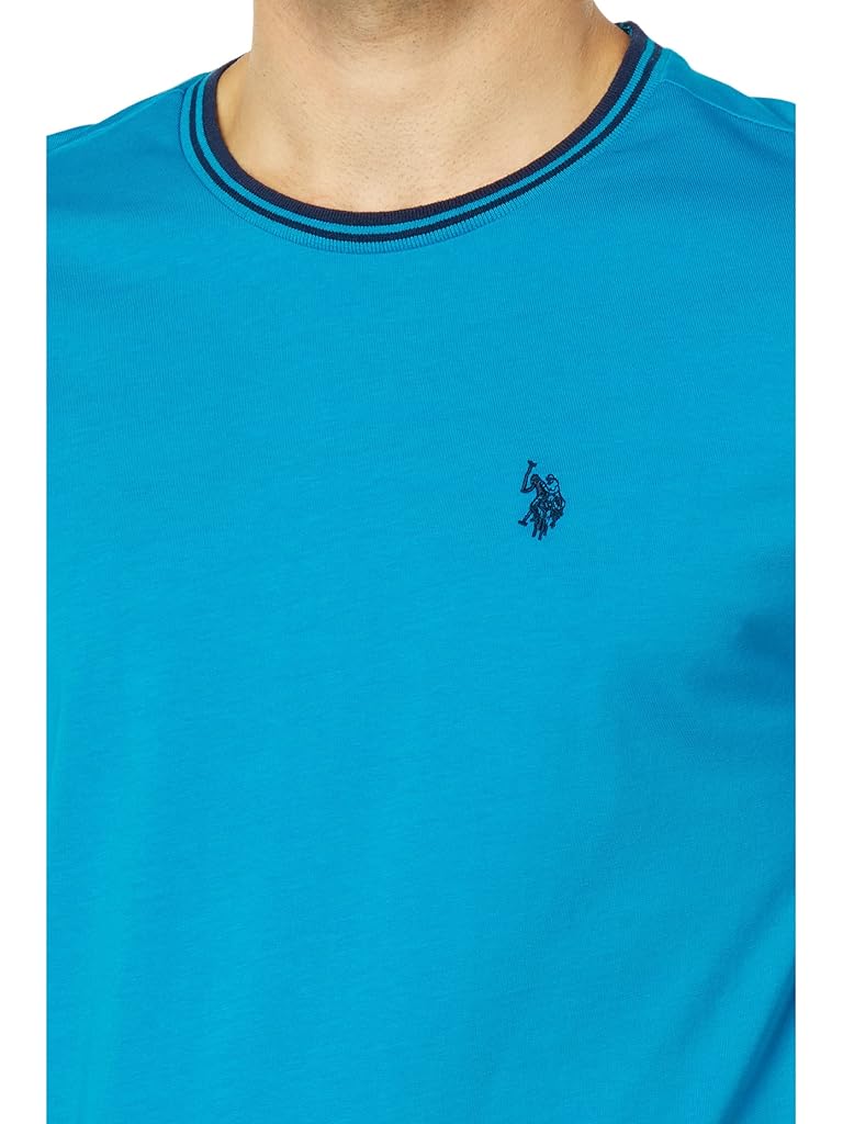 U.S. POLO ASSN. Short Sleeve Crew Neck Yarn-Dye Collar Tipped Jersey Tee