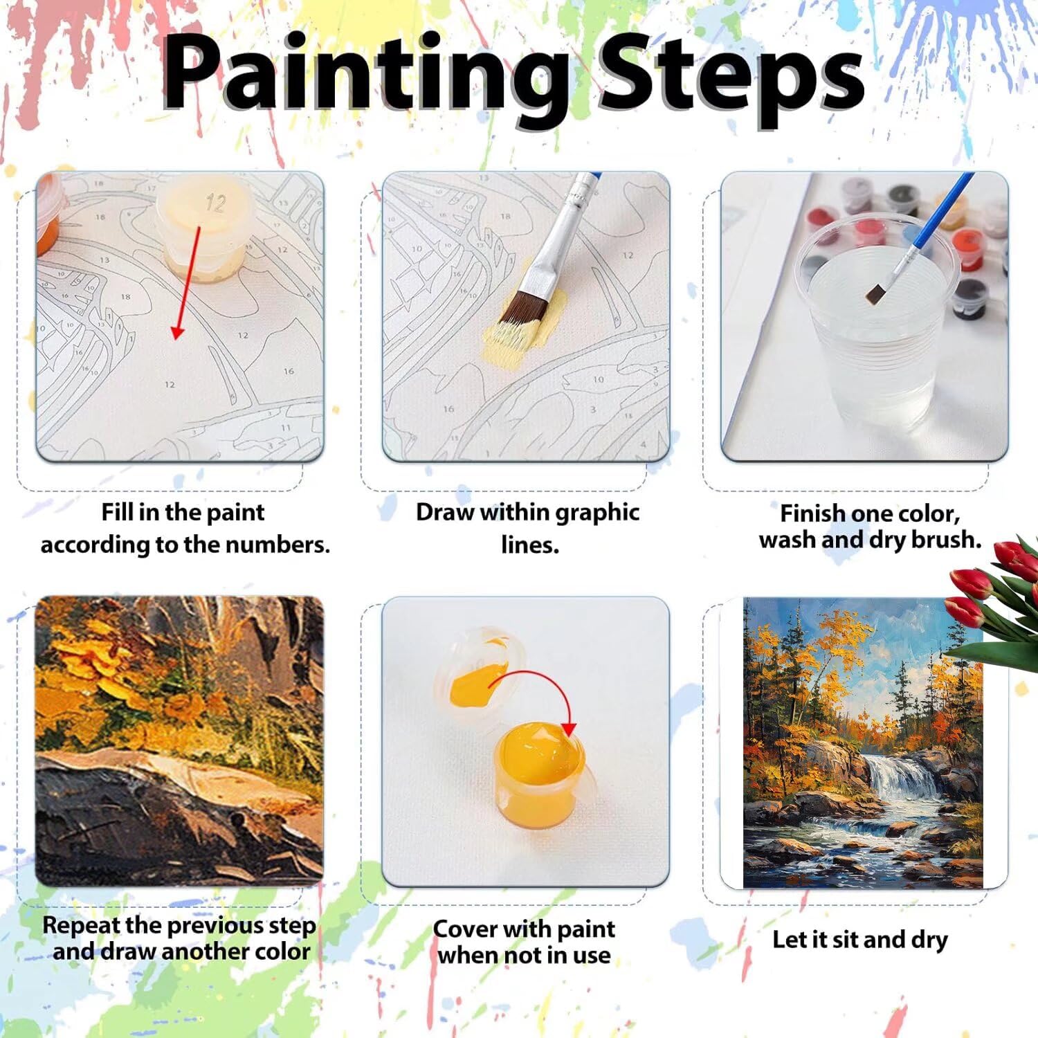 Pintar por Numeros Adultos pintar por numeros niños manualidades niños 10 años, DIY Pintar por Números de Pincel y Pintura acrílica Decoraciones para el Hogar Manualidades, sin Marco 60x80cm C-38