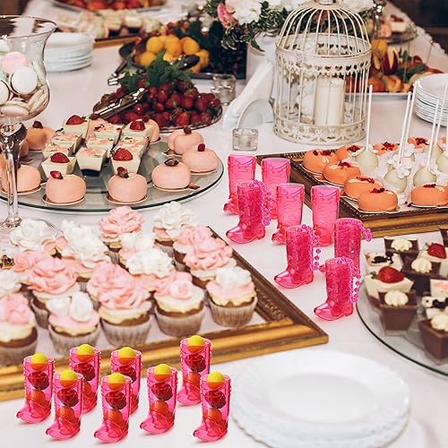 Miniatura 7 de Sieral 12 piezas de vasos de chupito de bota en collar con cuentas, vaso de chupito de vaquera de plástico, collar de vaso de chupito para novia,