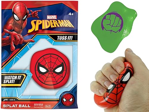 JA-RU Marvel Avengers Splat Balls Pelotas adhesivas y bola elástica (1 bola surtida) Spiderman, Hulk, Iron Man y Capitán América. Pelotas de juguete