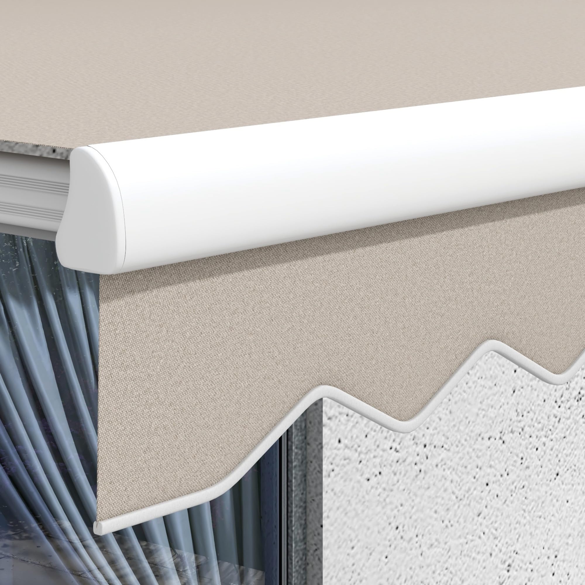 Outsunny Toldo Retráctil Eléctrico o Manual 250x200 cm para Balcón Crema | Toldo Portátil, Mando a Distancia, Manivela Manual, Marco de Aluminio, para Ventana Puerta Terraza Patio, Exterior
