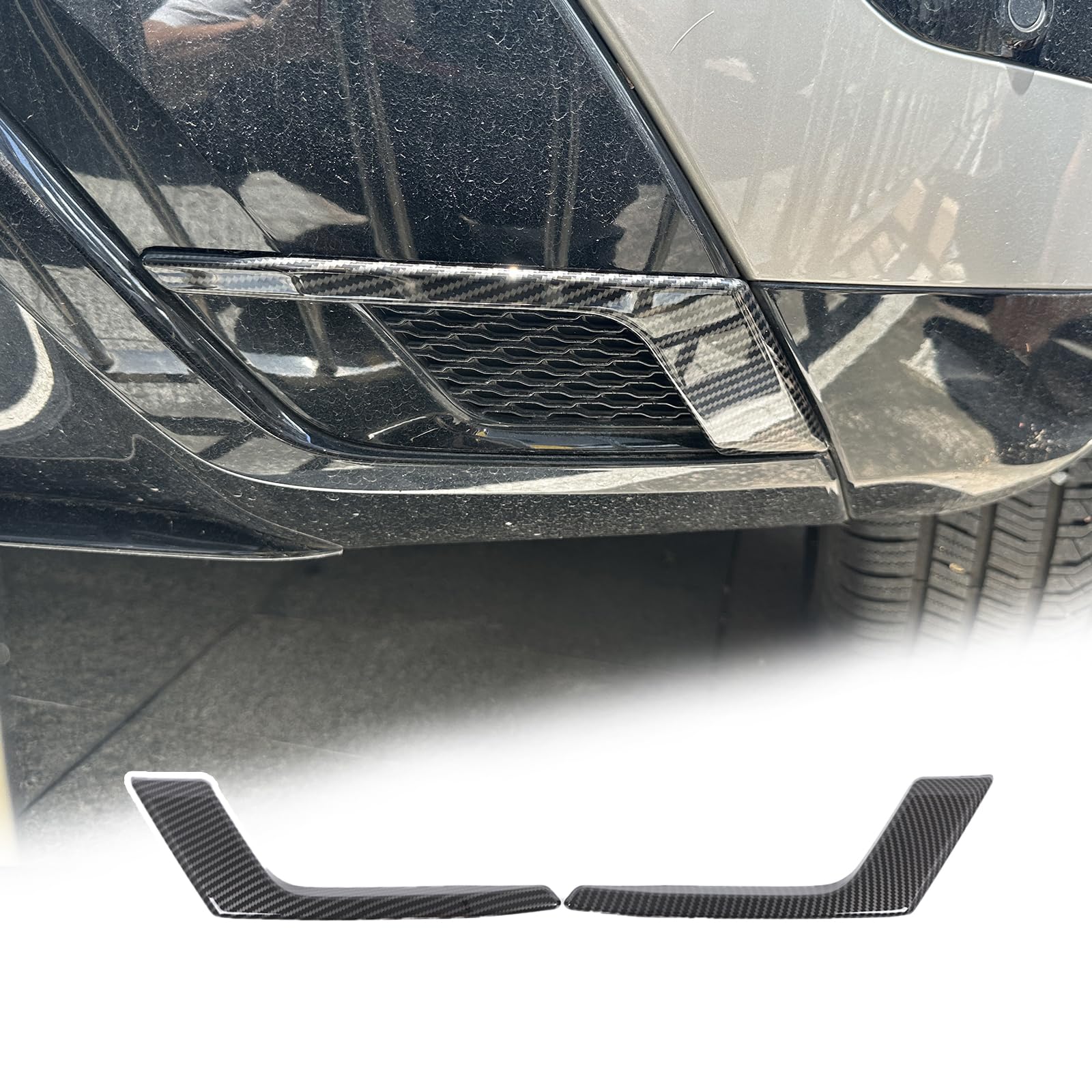 Tiras de escape para parachoques trasero Evoque 2019-2026, accesorios de fibra de carbono 8