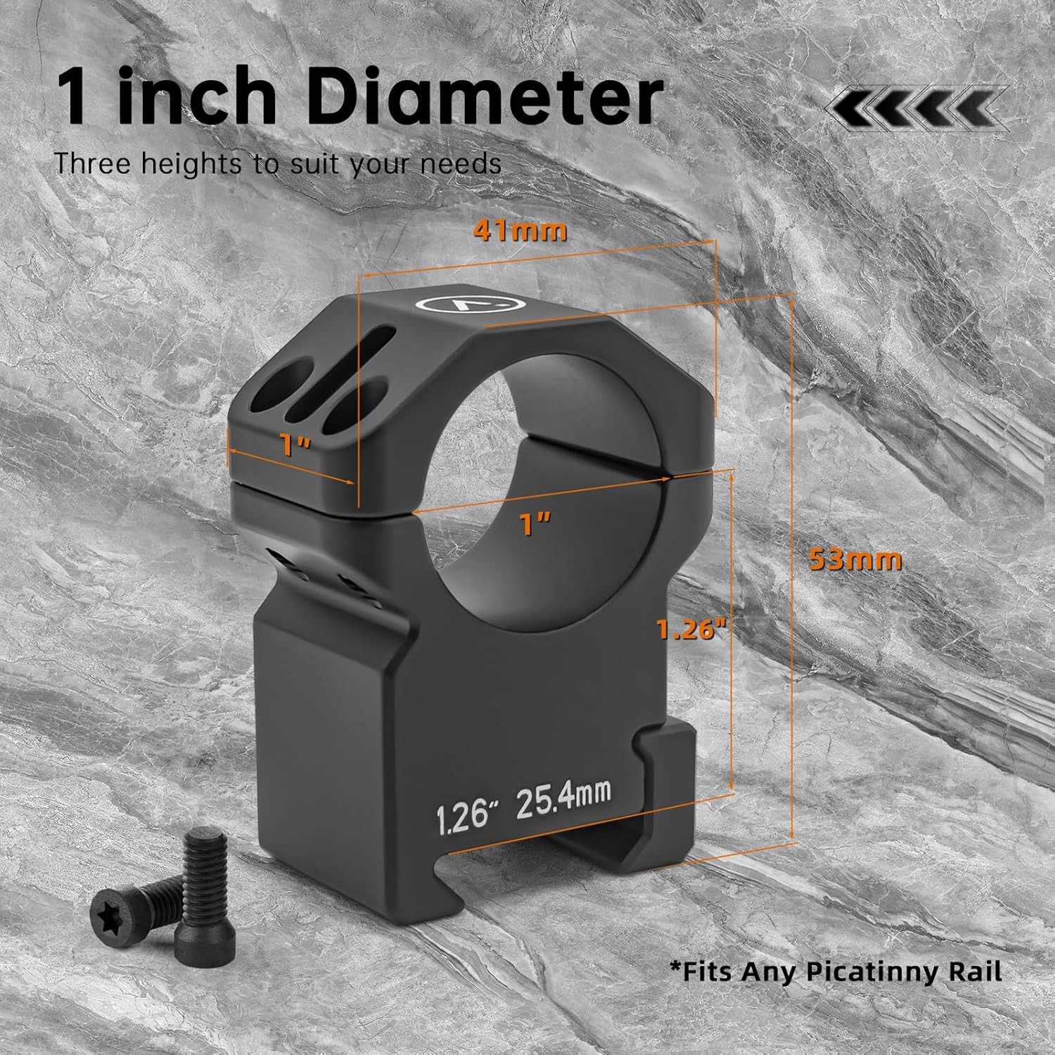 Rifle Scope Rings, Precision CNC Machined from 7075 Aluminum, Compatible with Picatinny Rails, Available in 1 inch/30 mm Diameter