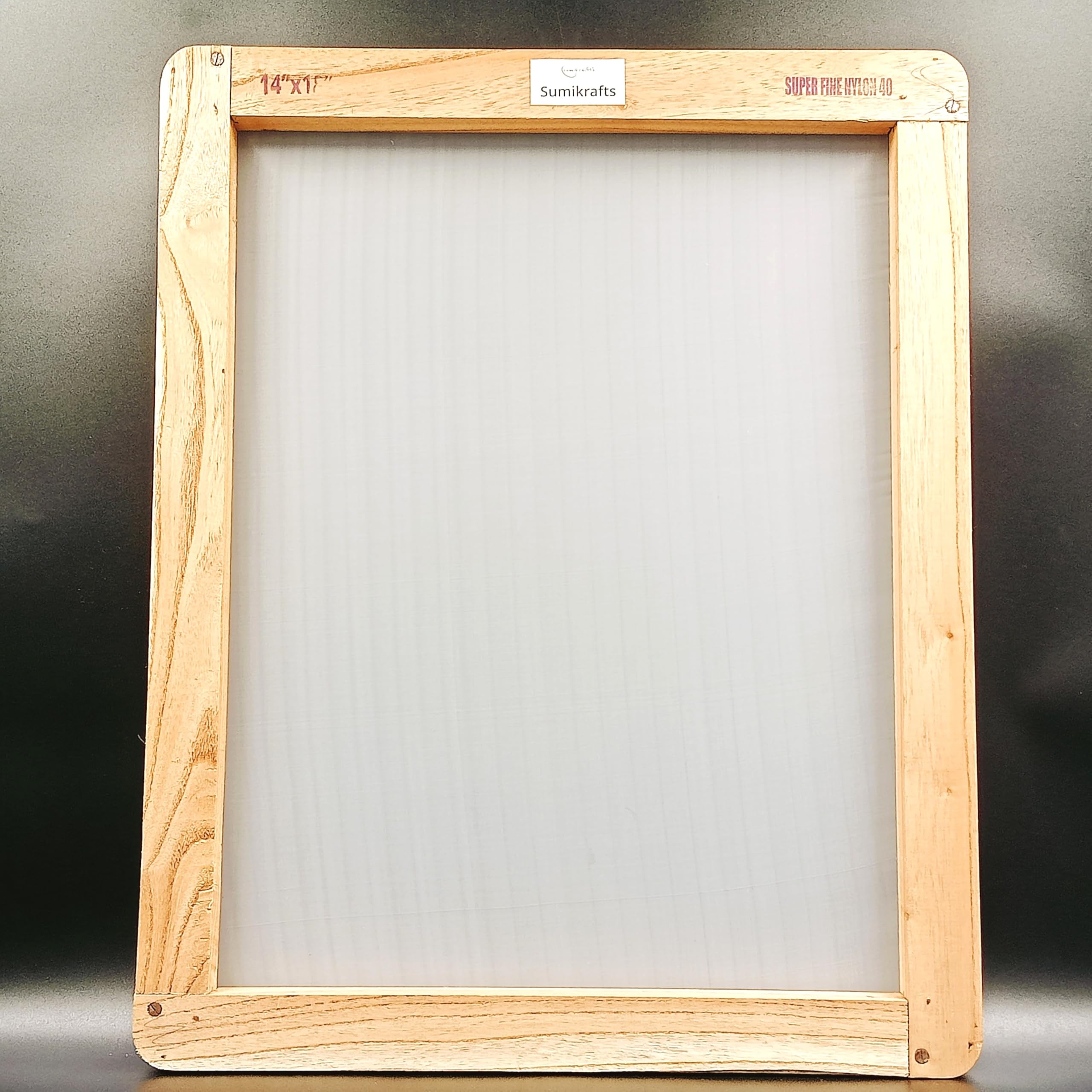 Extra-Large 14" x 18" Screen Printing Wooden Frame with Pre-Stretched Nylon Mesh No. 40 – Precision and Durability for Professional Large-Scale Printing