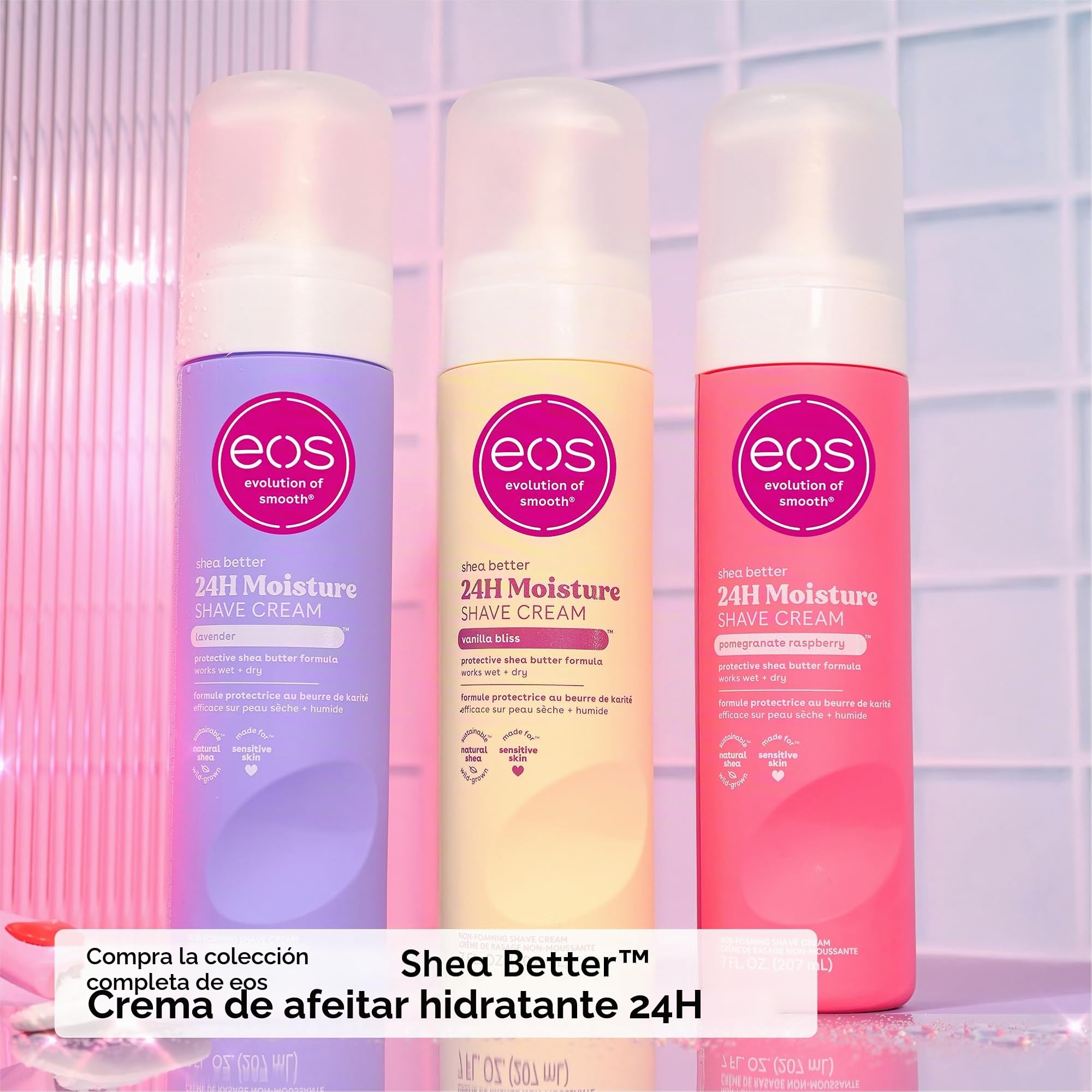 eos Shea Better Women's Shave Cream Vanilla Bliss, Karité Mantequilla Skin Care, Shaving Cream para mujer, 400 ml, 2 unidades
