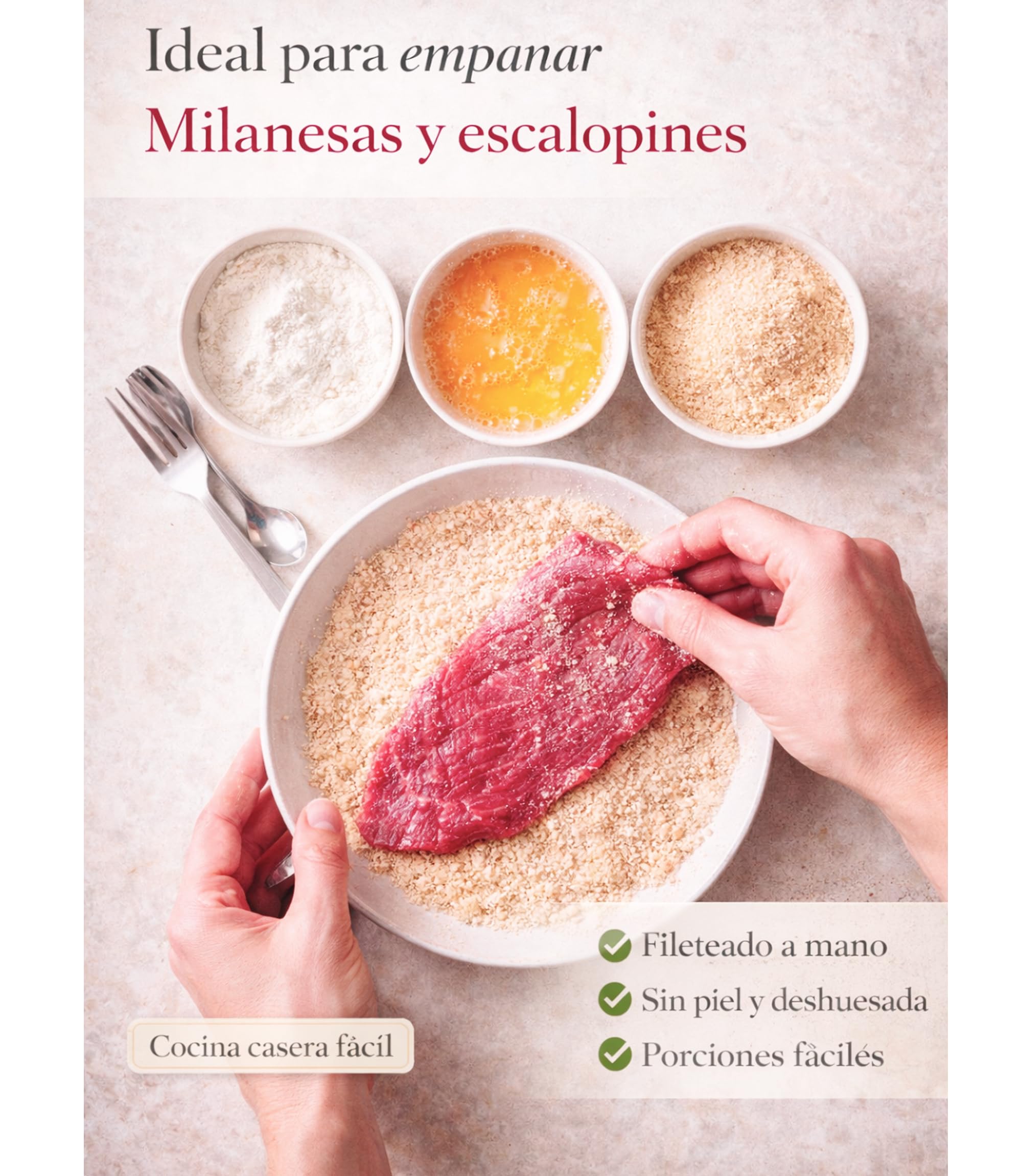 Filetes de Ternera Gallega IGP 1 kg Carne Fresca Magra Corte Tapa Babilla Cadera Fileteado a Mano Envasado al Vacio Envio Refrigerado 24h para Plancha y Empanar Deshuesada Origen Galicia Trazabilidad