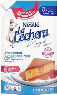 Nestlé La Lechera Sweetened Condensed Milk 28 oz Squeeze Pouch - Pure Milk & Sugar for Creamy Desserts & Coffee