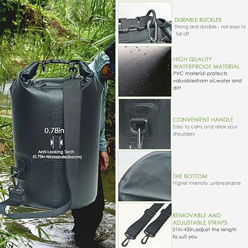 Miniatura 3 de YUMQUA Paquete de bolsa seca impermeable de 5L con 2 bolsas grandes impermeables para teléfono