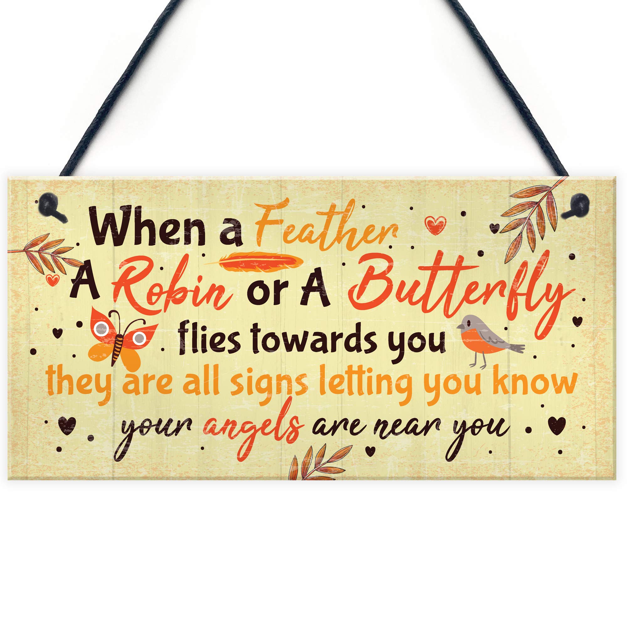 Red Ocean Robin Memorial Hanging Plaque Garden Sign Rememberance Bereveavement Family Grave Gift