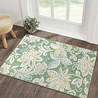Vista 153 de Vintage Bohemian Entry Rug, 2x3 Small Entryway Rug Boho Kitchen Rugs Non-Slip Washable Indoor Door Mat, Distressed Floral Soft Accent Throw Rugs for