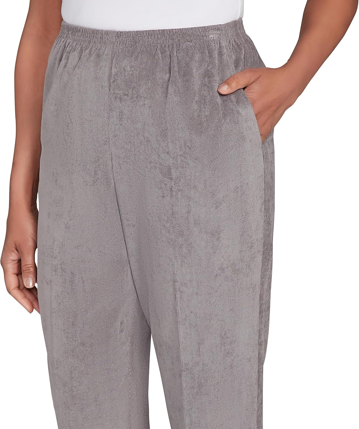 Classic Corduroy Elastic Waist Short Length Pant - Image 5