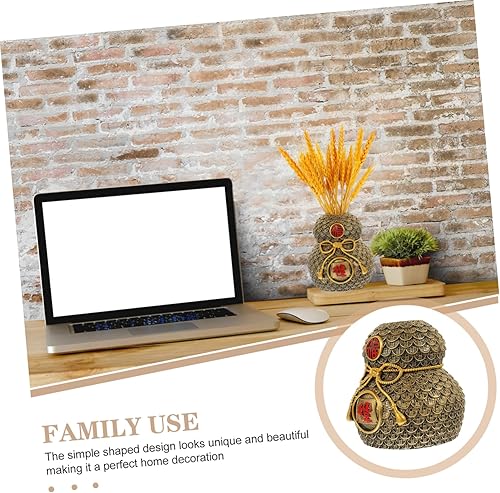 Miniatura 2 de Artibetter 2pcs Ornaments Floral Arranging Vase Wu Figurine Flower Arrangement Vase Fengshui Money Bag Figurine Hulu Dining Table Decor Bookshelf