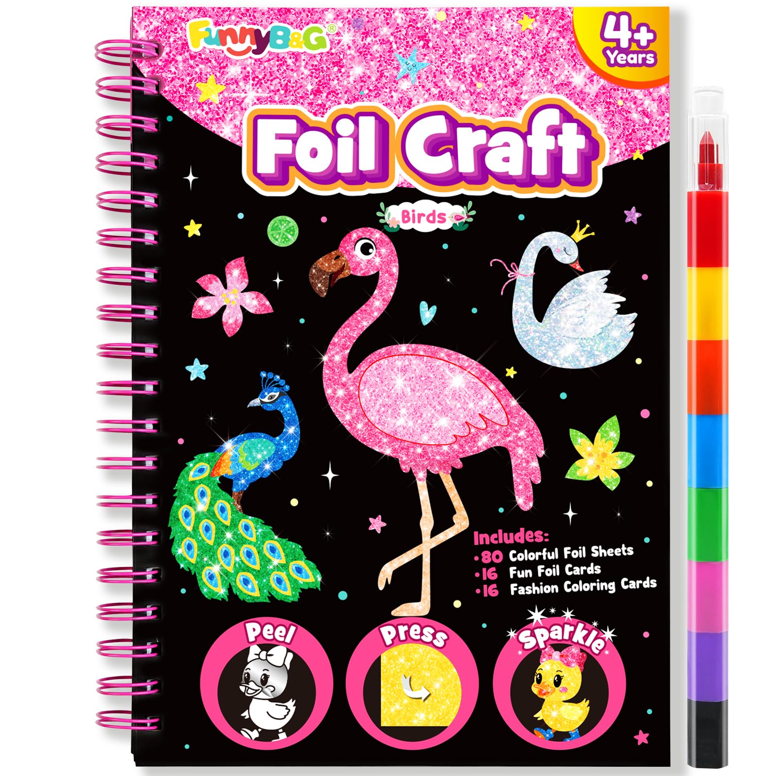 FUNNYB&G Manualidades infantiles con foil, Creativo Kit Manualidades niños, Juguete Niña Regalos Para de 3 4 5 6 7 8 9 12 Años Niño cumpleaños (Princesa) — view 23