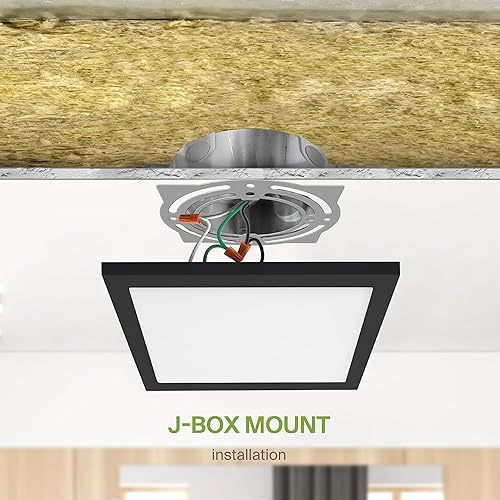 Miniatura 8 de ASD Paquete de 12 luces LED cuadradas de techo empotradas de 9 pulgadas  Luces planas ultrafinas regulables de 18 W 1276 LM, 3000 K-5000 K