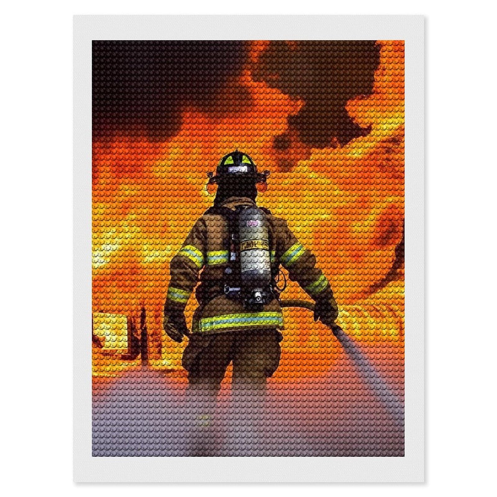 Amazon.com: QMNRTK Firefighter Fireman Flame 5D Diamond Painting
