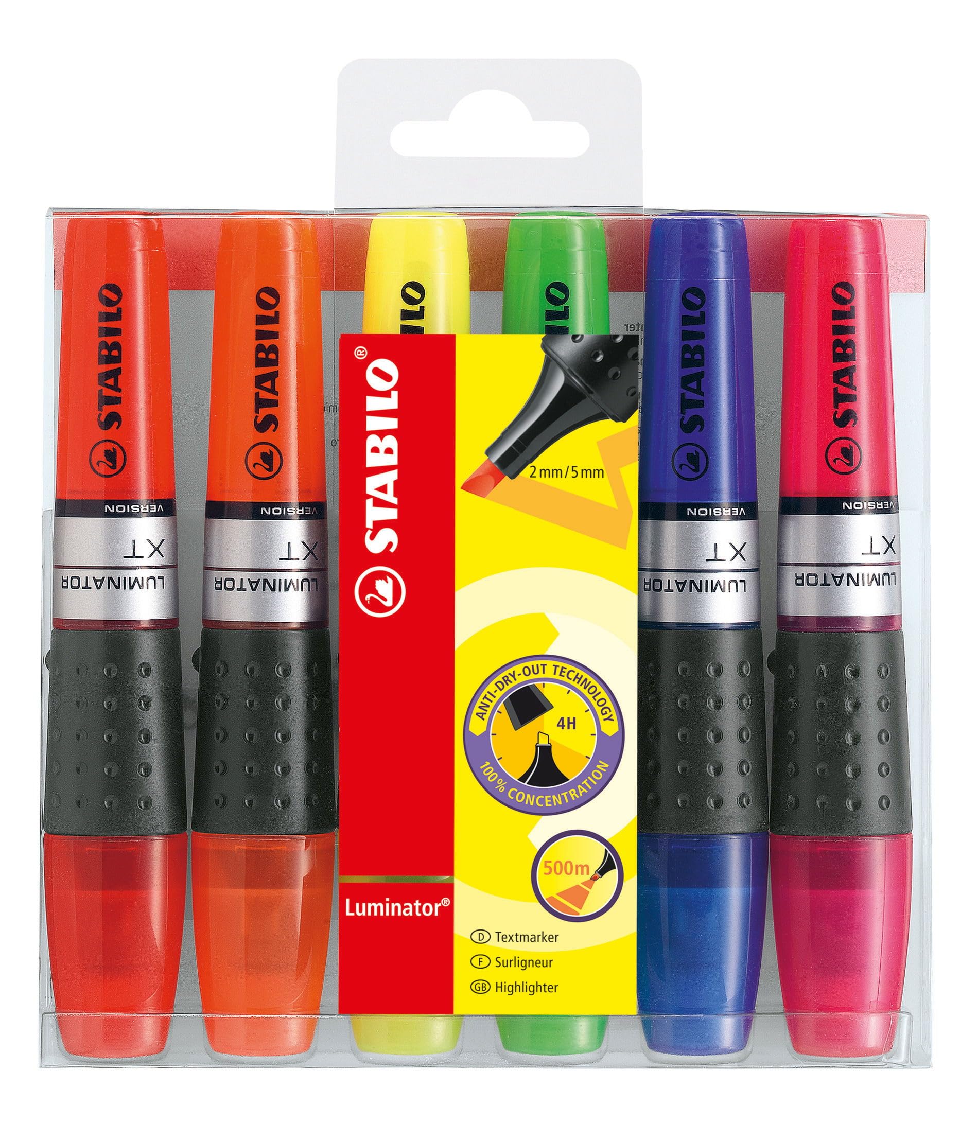 LUMINATOR - Highlighter - Pack of 6 - Assorted colours