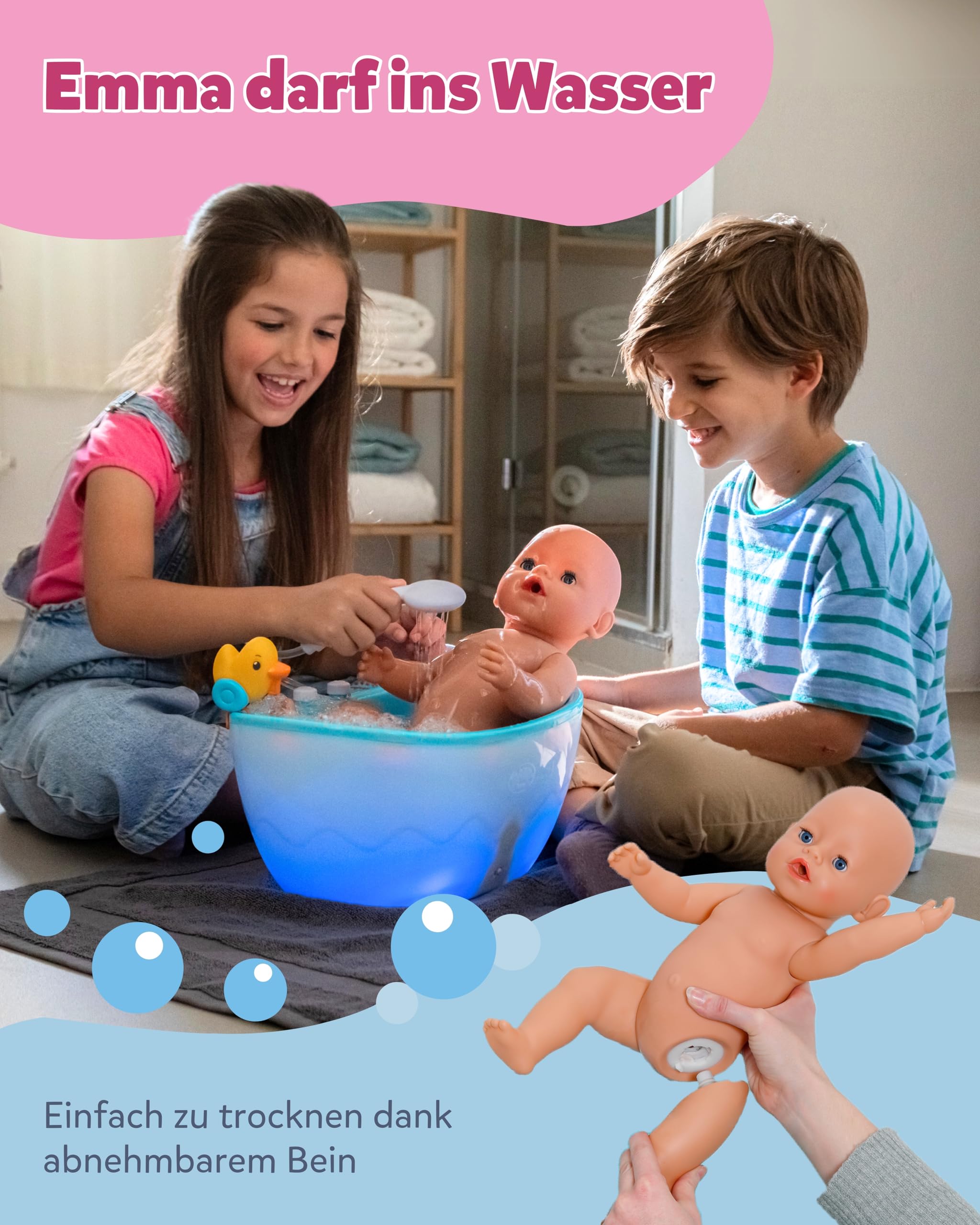 BABY Born Emma 43 cm Babypuppe 10 Funktionen Accessoires Strampler ohne Batterien ab 3 Jahren