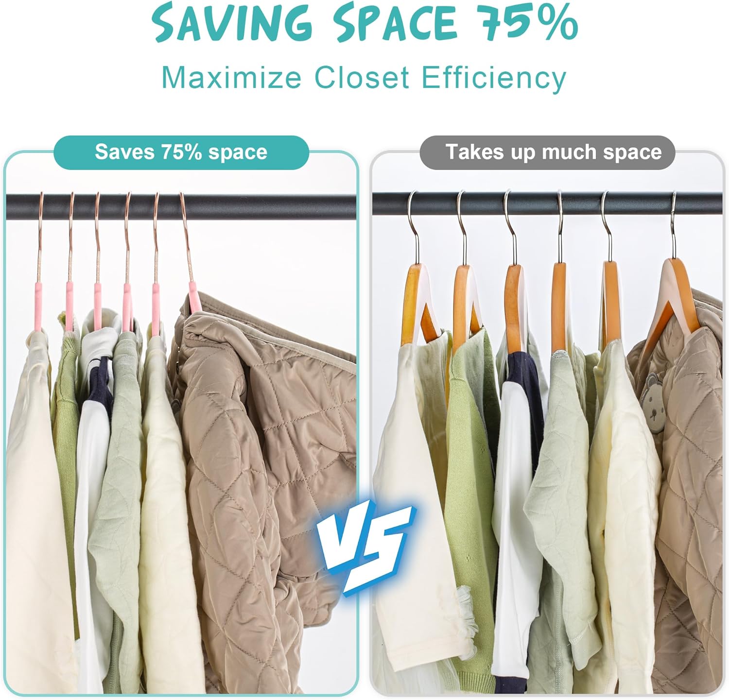 50 Pack Velvet Baby Hangers Non-Slip Clothes Hangers with Swivel Hooks, Space Saving Infant Toddler Closet Organizers, Ultra Thin Durable Child Hangers for Nursery, Kids, Children Wardrobe (11.8inch) - Image 5