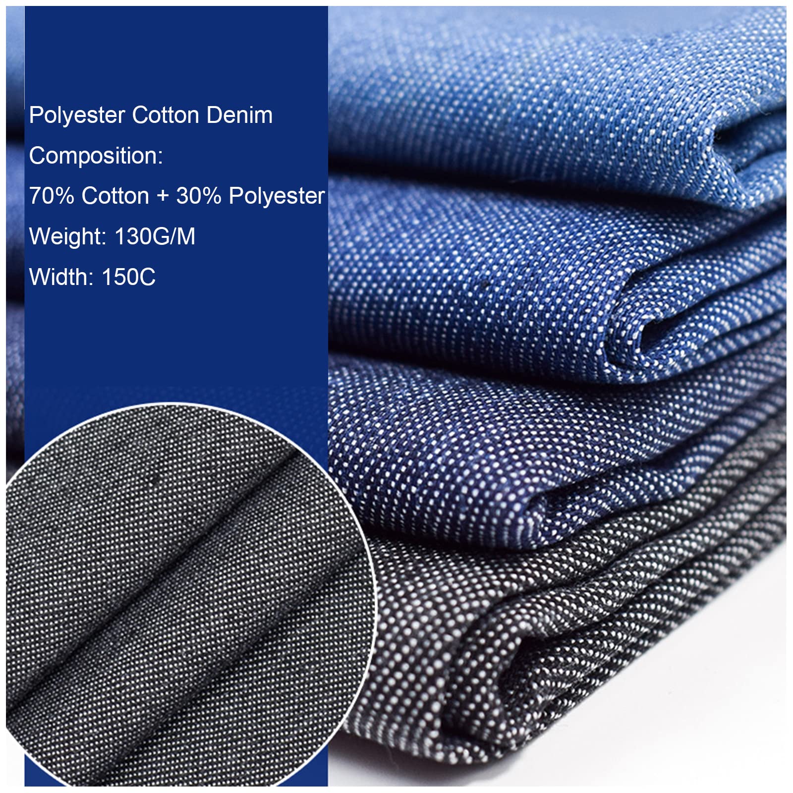 Baumwollstoff, Jeansstoff aus 99% Baumwolle, Meterware