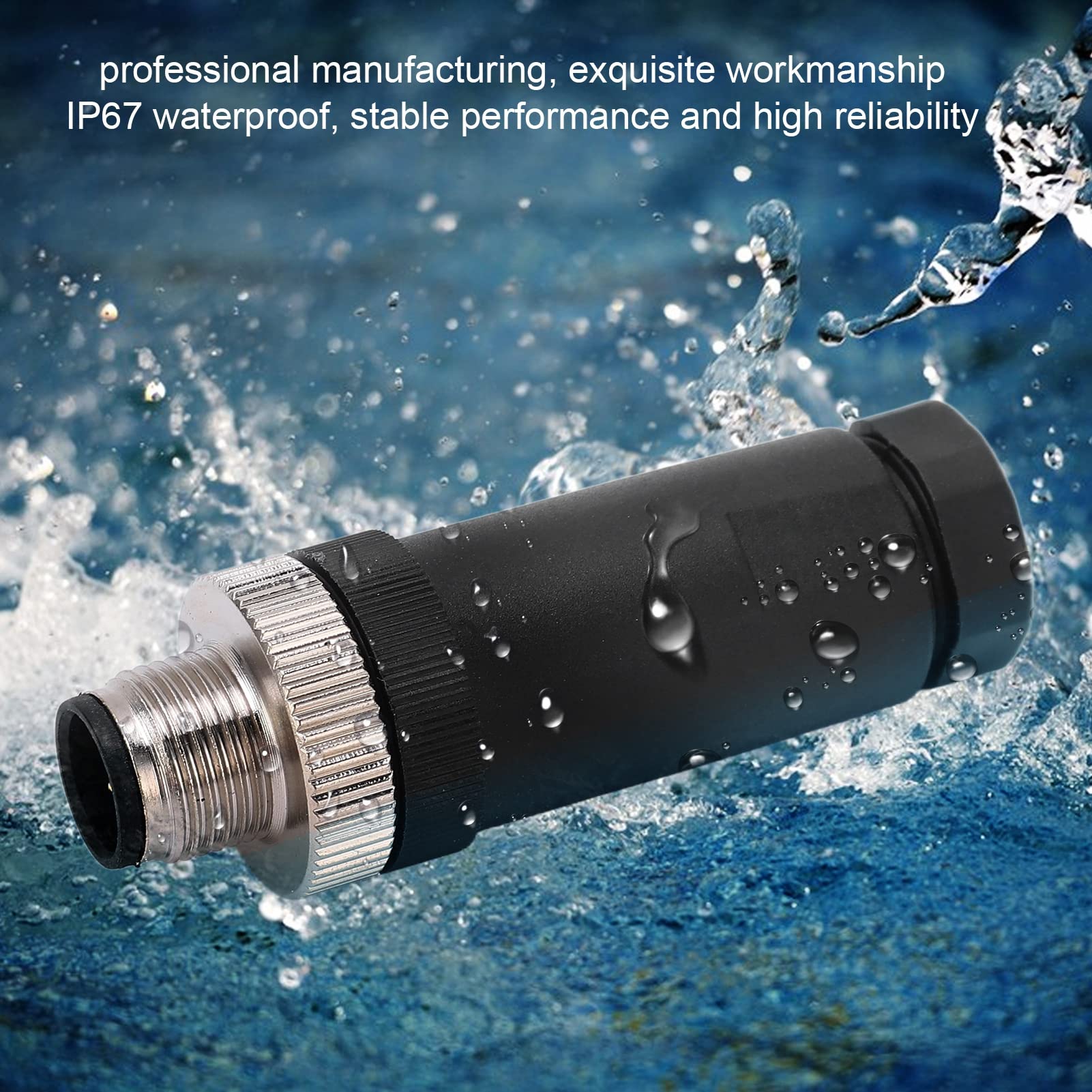 VOBOR Conector Instalable en Campo Macho M12 5 Core IP67, Accesorios para Barcos para Redes para Conector Instalable en Campo NMEA 2000