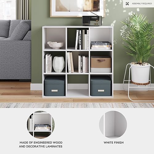 Miniatura 303 de Signature Design by Ashley Paxberry Coastal - Organizador de almacenamiento o librero moderno de 6 cubos, color blanqueado, diseño costero