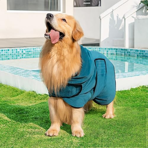 Miniatura 3 de Avont Albornoz para perros  Toalla de secado de mascotas súper absorbente para después del baño, ducha, natación, paseo húmedo para cachorros, color