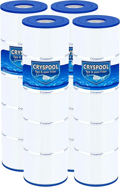 Cryspool® 07077 Filter Compatible with CCP420, Clean and Clear Plus 420, PCC105-PAK4, R173576, C-7471, 178584, 817-0106, FC-6470, 4×105 Sq. Ft Pool Filter Cartridges, L×OD: 26-1/16"×7”, 4 Pack
